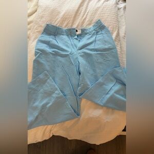 Zara Sky Blue and White Blouse